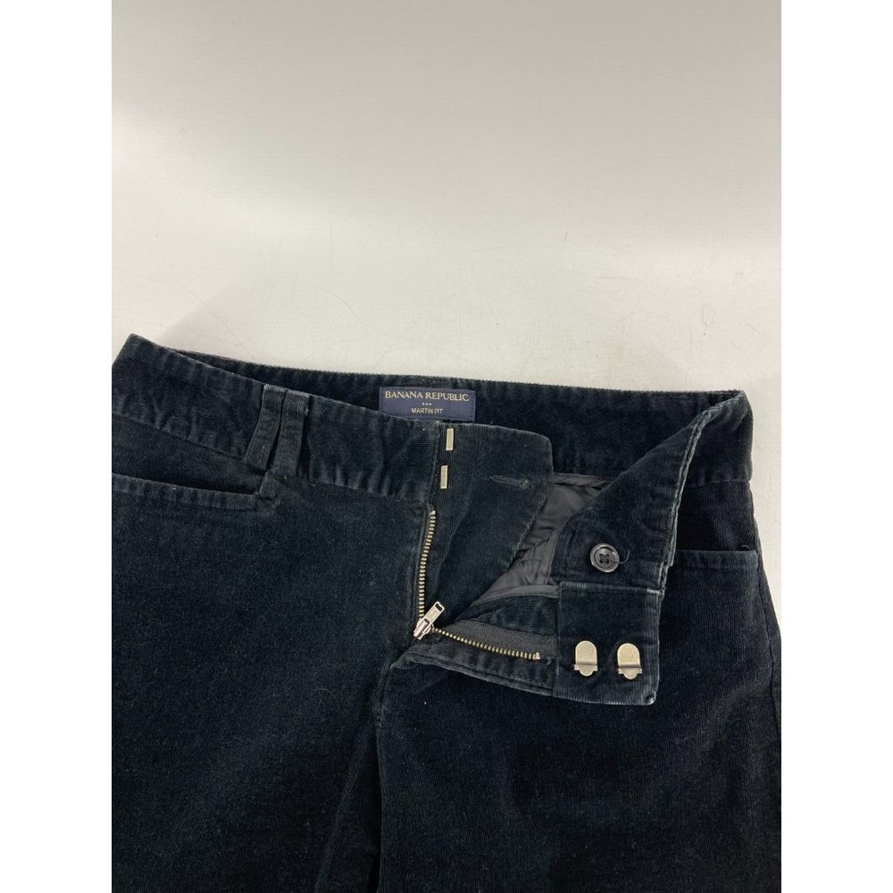 Banana Republic Women's Martin Fit Flared Black Velour Corduroy Pants Size 25 - Picture 7 of 14